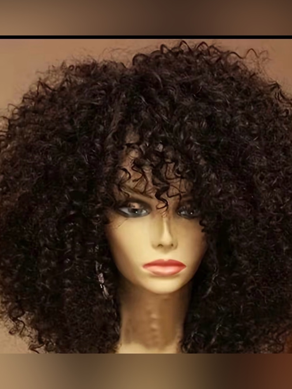 Natural Curly Afro Wig in Dark Brown - Women Hair